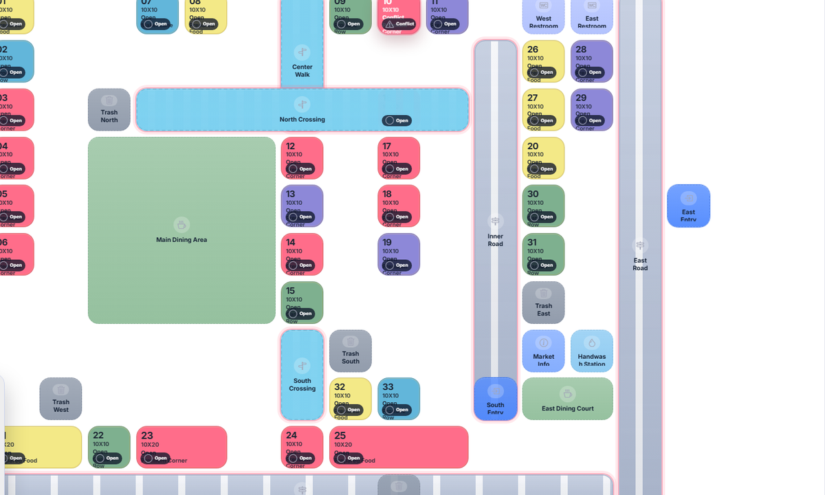 How to Assign Booths and Layout a Farmers Market